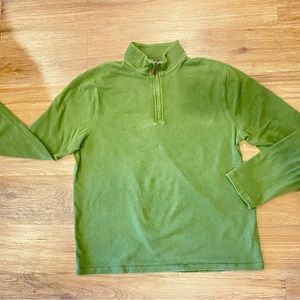 J. Crew Mercantile Men's Sweater 1/4 Zip Pullover Green Cotton Knit Preppy, L